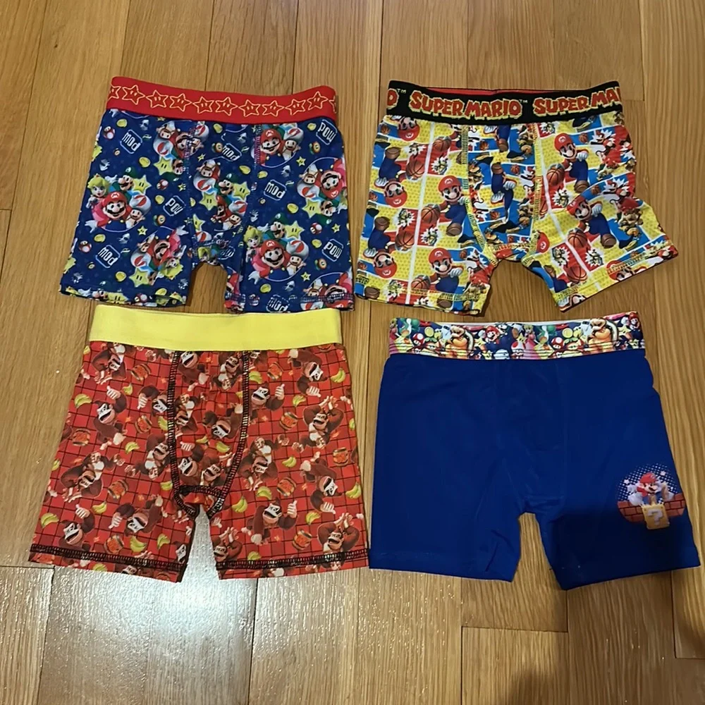 Nintendo boys Super Mario Bros Four Pack Athletic Boxer Briefs Underwear